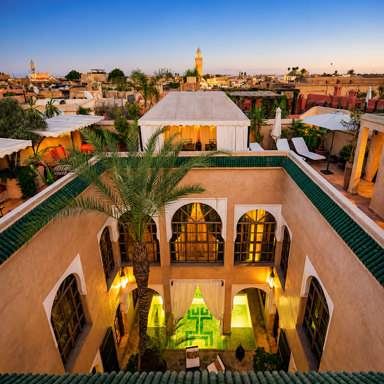 Authentic riad courtyard